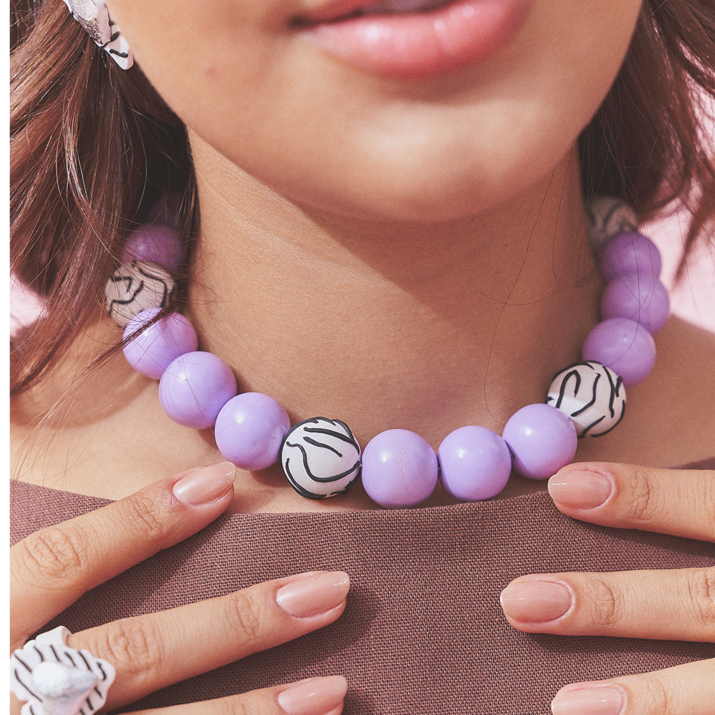 Collar Corazón Rayado