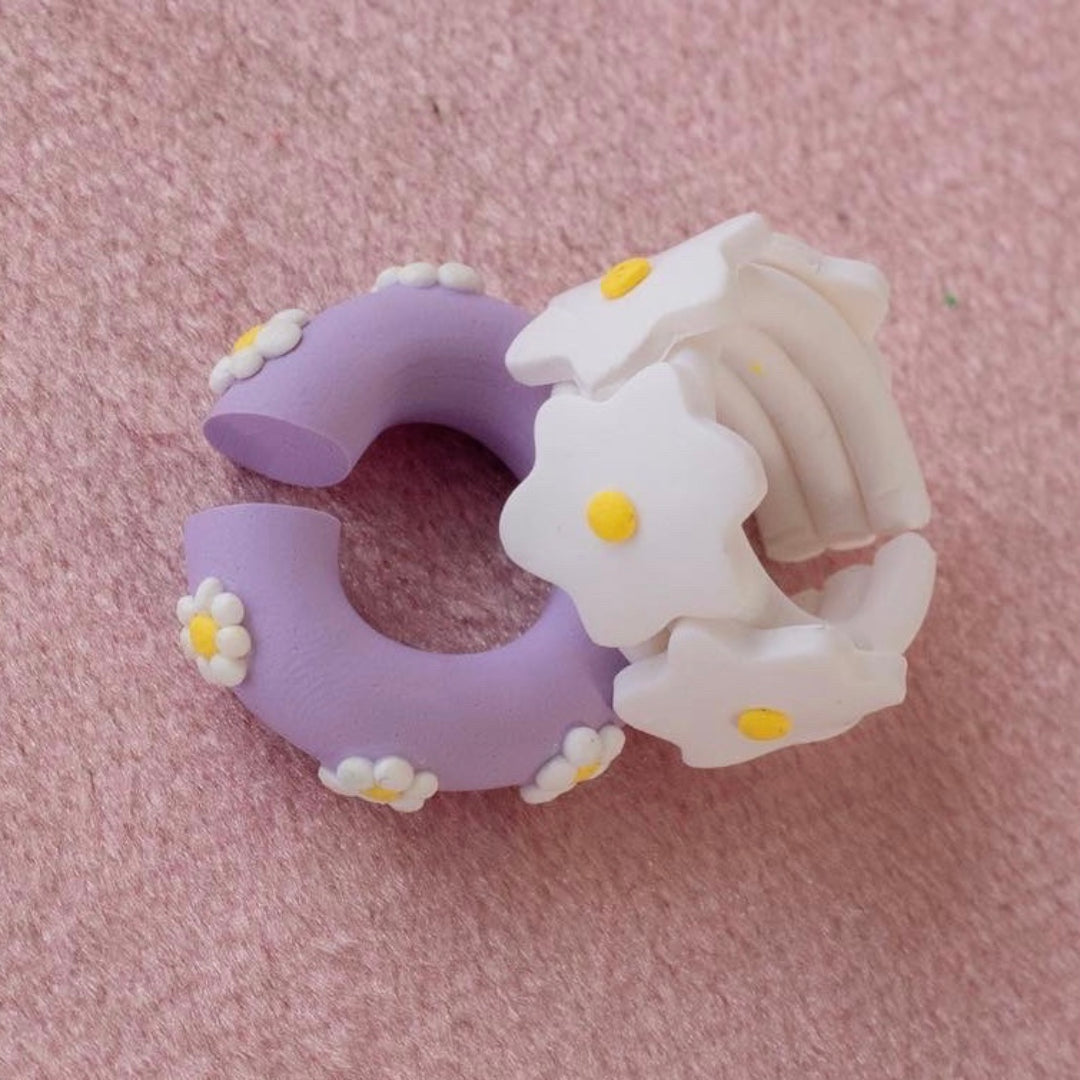 Purple Daisies Earcuff