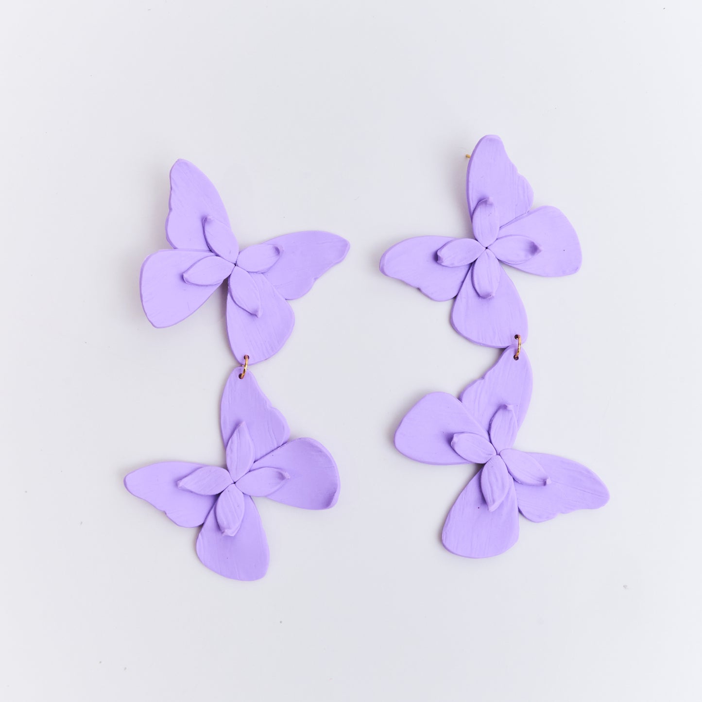 Aretes Alas en Flor Doble