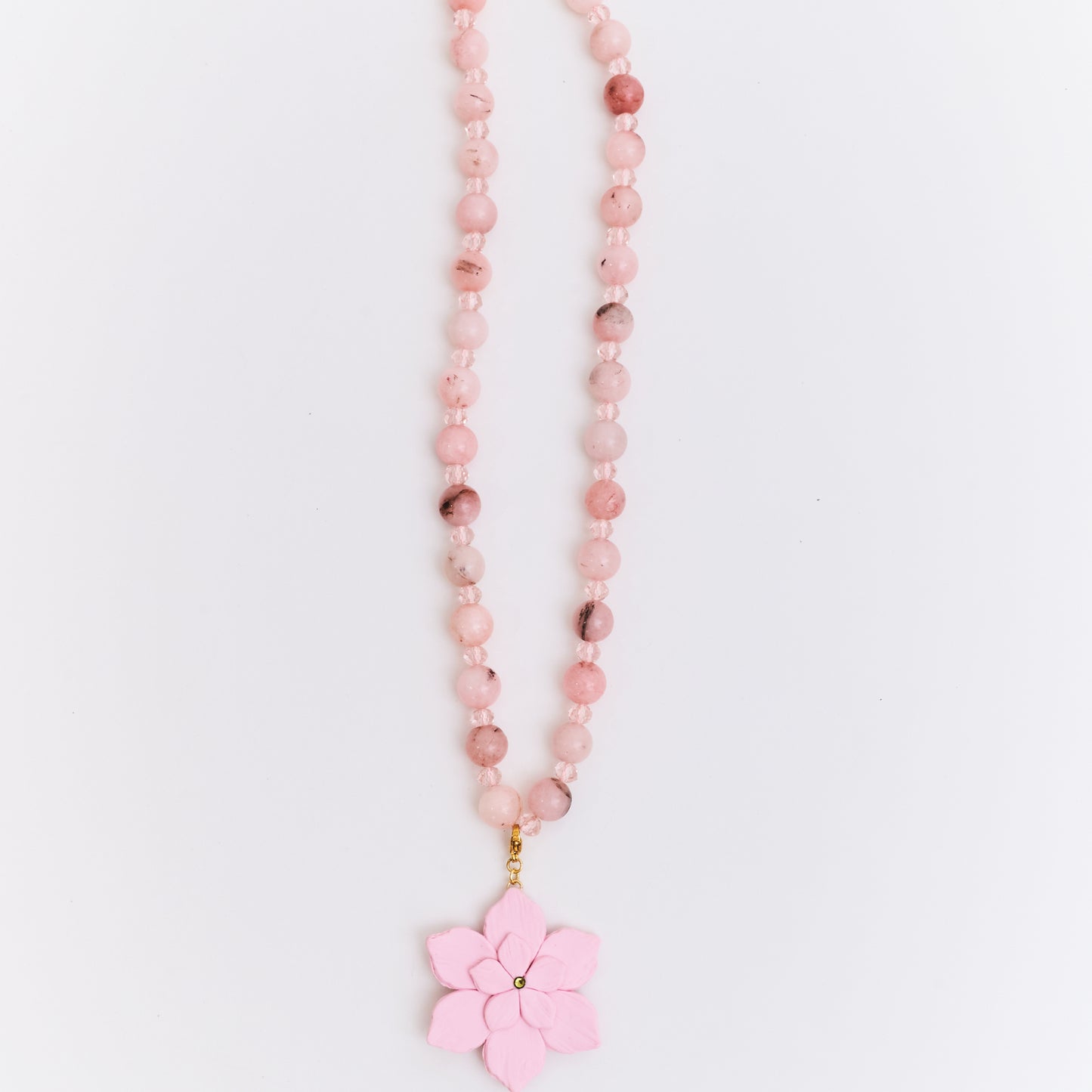 Collar Flor de Ocobo Palo Rosa