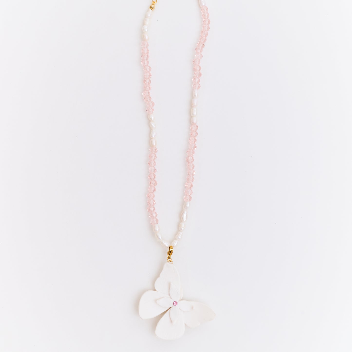 Collar Alas en Flor Blanco