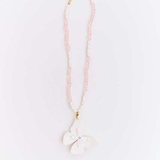Collar Alas en Flor Blanco