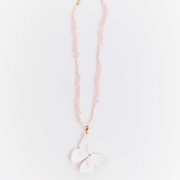 Collar Alas en Flor Blanco