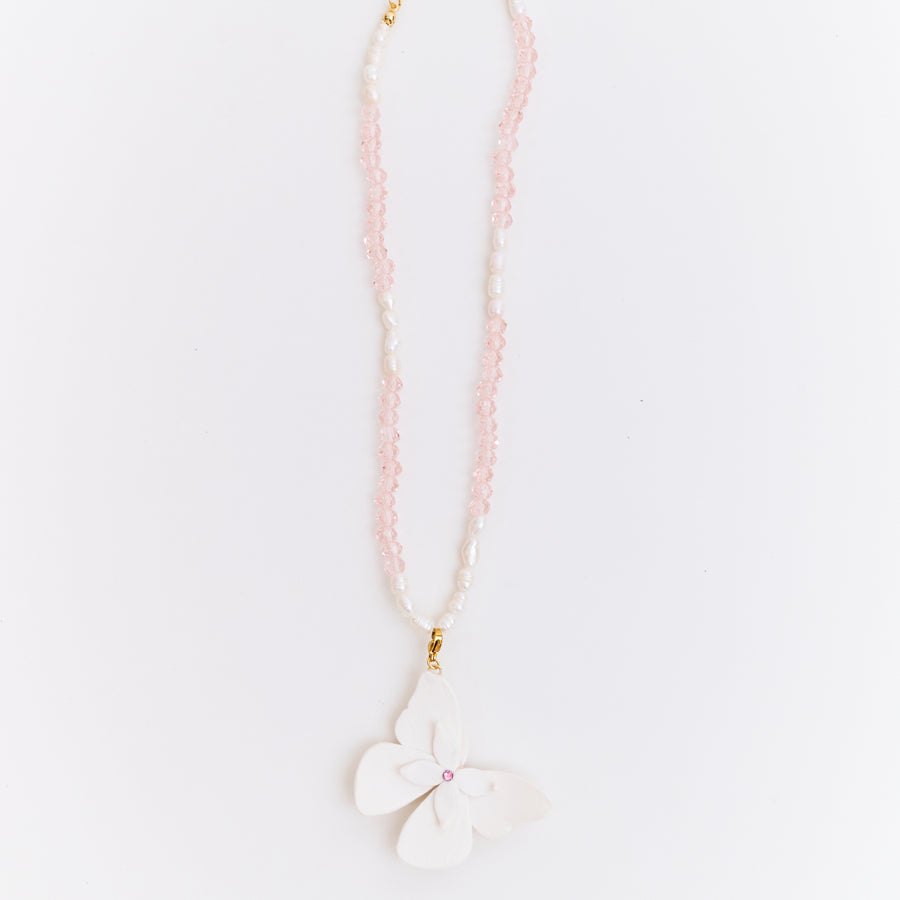Collar Alas en Flor Blanco