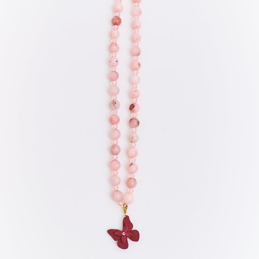 Collar Alas en Flor Mini Palo Rosa