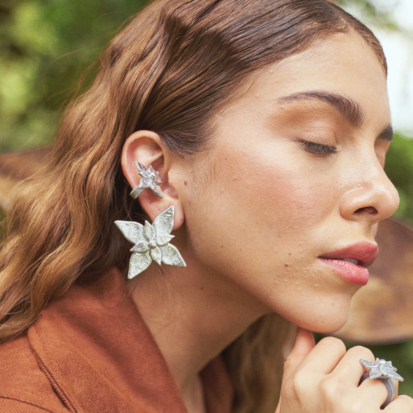 Aretes Flor de Navidad Maxi
