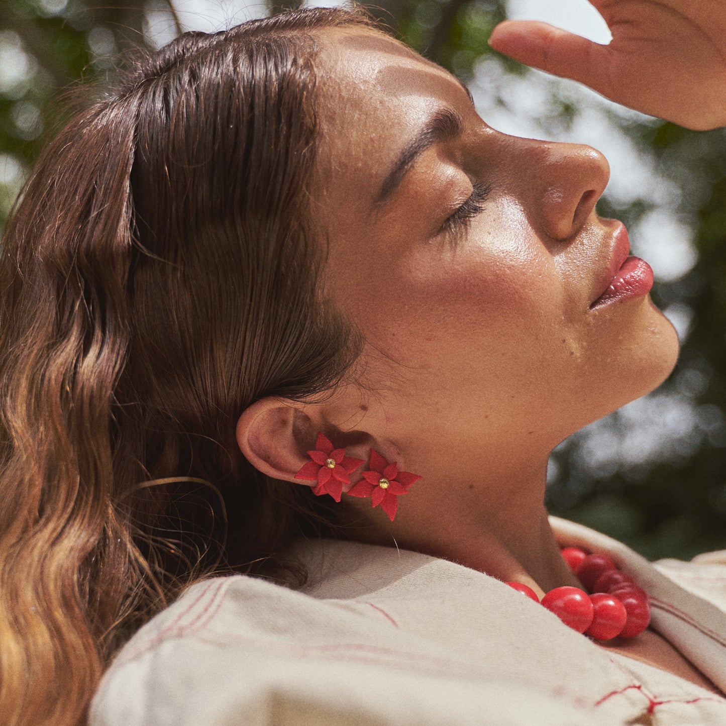 Aretes Flor de Navidad Mini