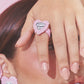 Anillo Corazón Rayado Mix Mini