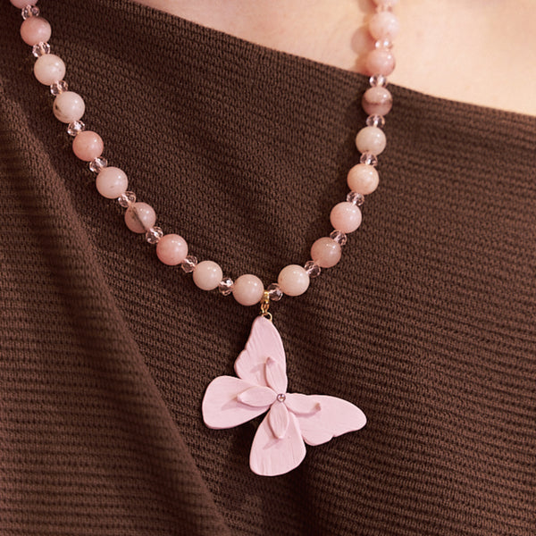 Collar Alas en Flor Palo Rosa