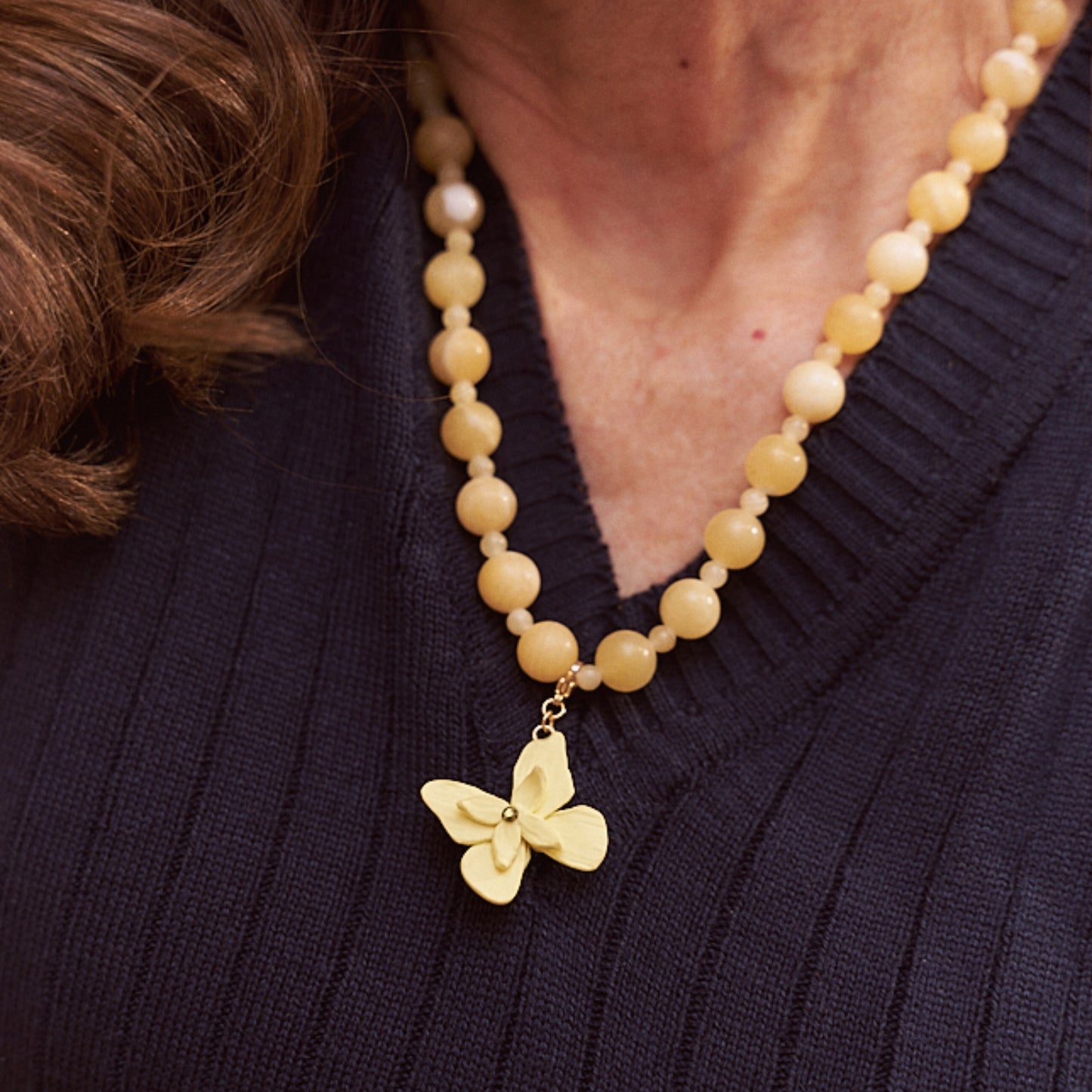 Collar Alas en Flor mini Butter Yellow