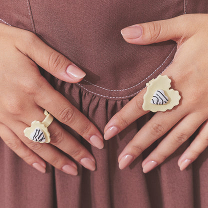 Anillo Corazón Rayado Mix Mini