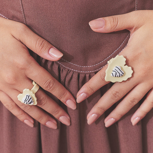 Anillo Corazón Rayado Mix Mini