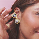 Aretes Corazón Rayado Mix Mini
