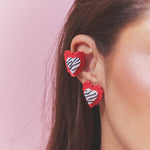 Aretes Corazón Rayado Mix Mini