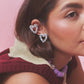 Aretes Corazón Rayado Mini