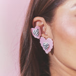 Aretes Corazón Rayado Mix Maxi