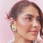 Aretes Corazón Rayado Mix Maxi