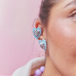Aretes Corazón Rayado Mix Mini