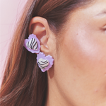 Aretes Corazón Rayado Mix Mini