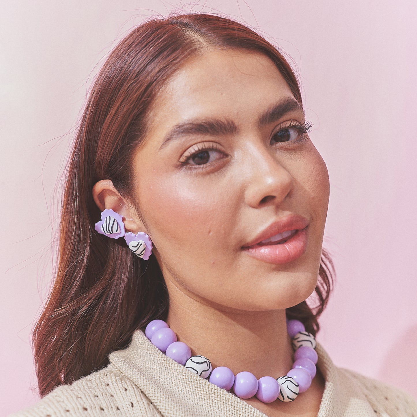 Aretes Corazón Rayado Mix Mini