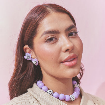 Aretes Corazón Rayado Mix Mini