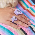 Anillo Corazón Rayado Mix Mini