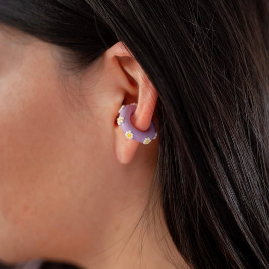 Purple Daisies Earcuff
